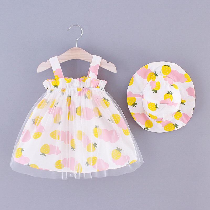 2-piece Pretty Dress with Hat Wholesale children's clothing - PrettyKid