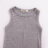 Solid Sleeveless Knitted Bodysuit Wholesale children's clothing - PrettyKid