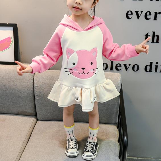 Cat Pattern Dress for Toddler Girl - PrettyKid