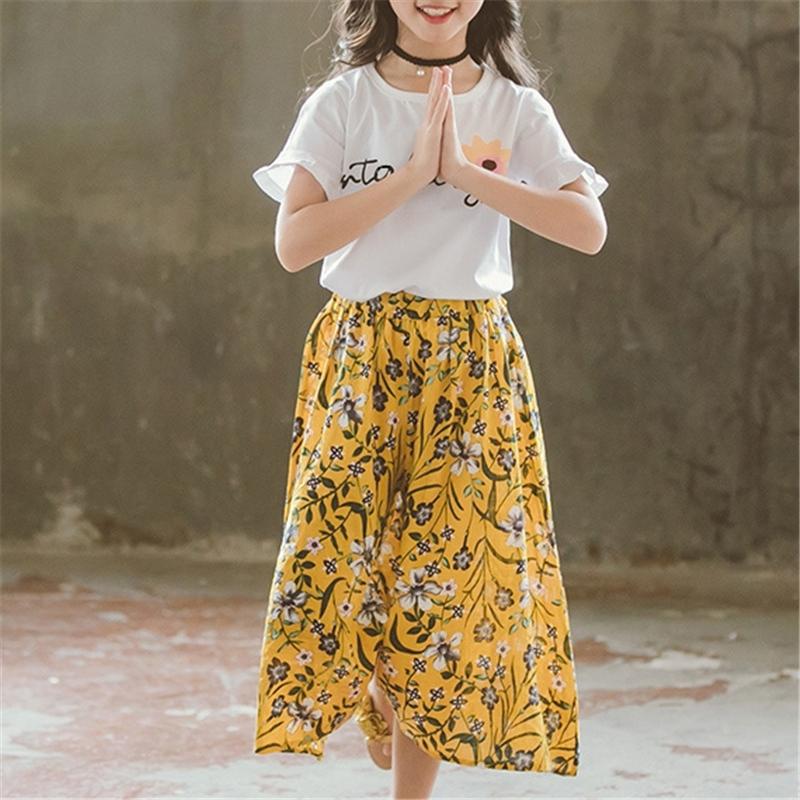 2-piece T-shirt & Tropical Skirts for Girl - PrettyKid