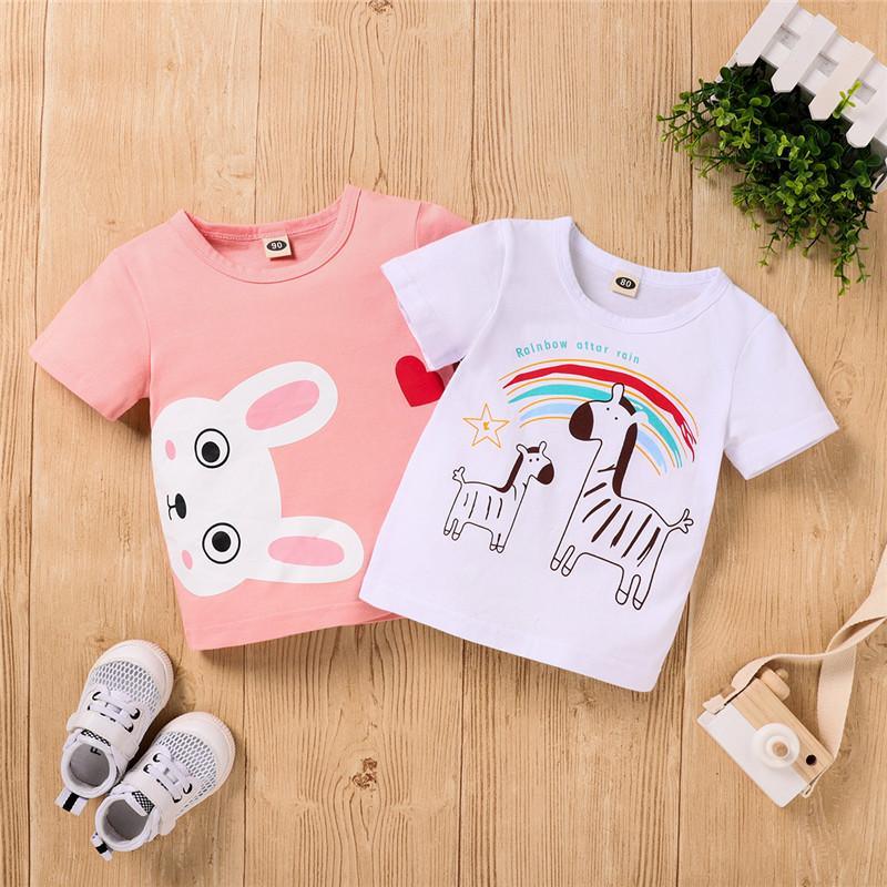 Grow Girl Rabbit Pattern T-shirt - PrettyKid