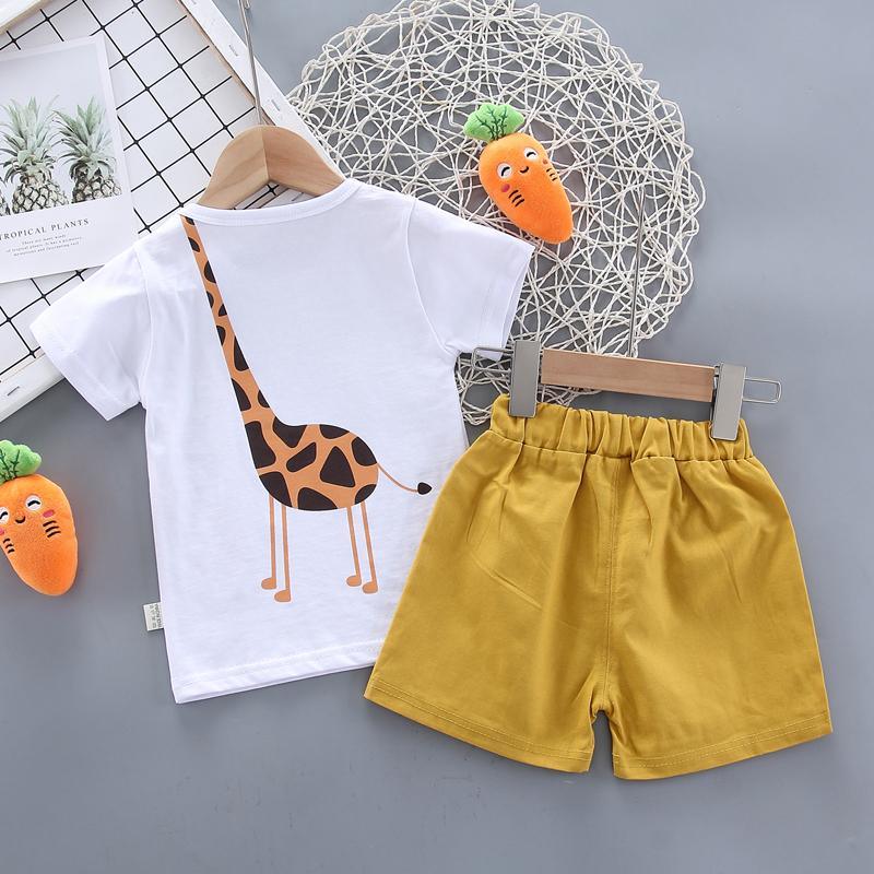 Toddler Boy Giraffe Print T-shirt & Shorts Children's Clothing - PrettyKid