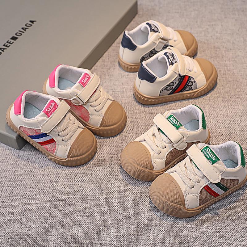 trendy kids wholesale clothing Toddler Boy Letter Pattern Velcro Canvas Shoes Wholesale - PrettyKid