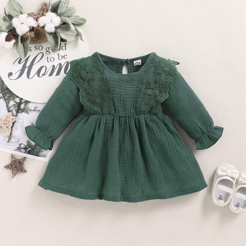 Solid Ruffle Dress for Toddler Girl - PrettyKid