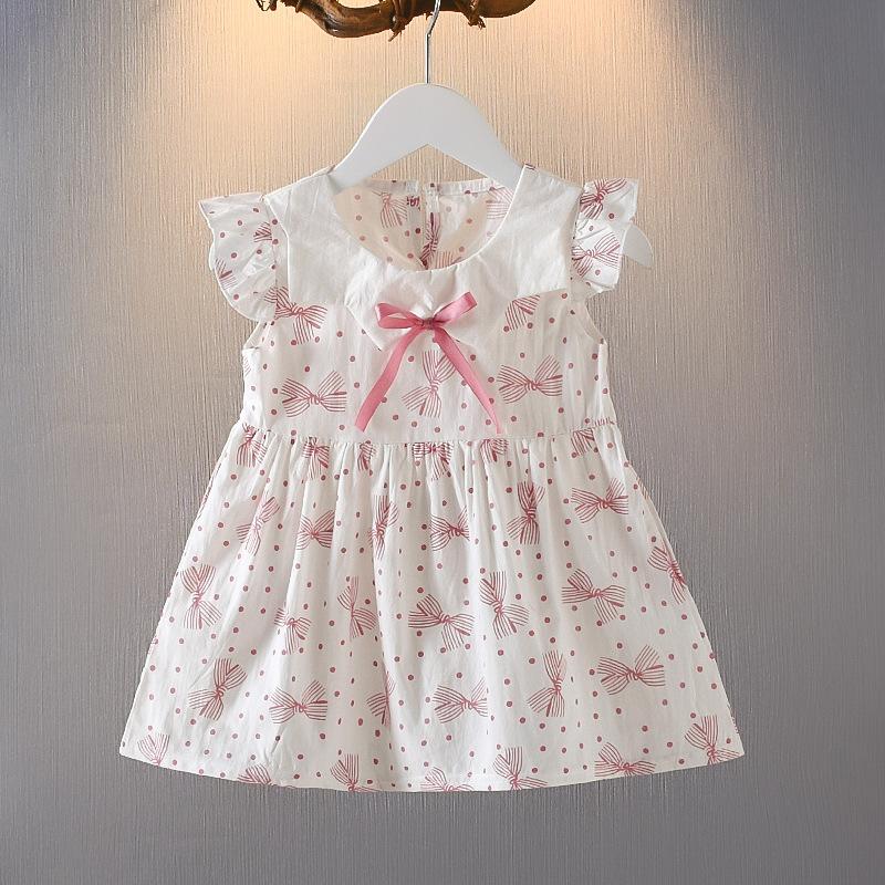 Bow Printed Dress for Toddler Girl - PrettyKid