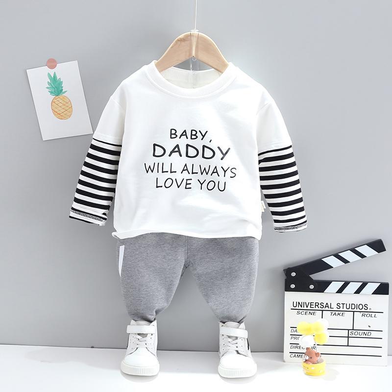 2-piece Letter Pattern T-shirt & Pants for Toddler Boy Children's Clothing - PrettyKid