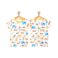 Baby Boy Cartoon Animal Print Romper - PrettyKid