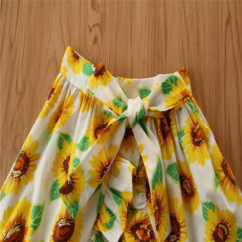 Toddler Girl Short Sunflower Top & Skirt & Shorts - PrettyKid