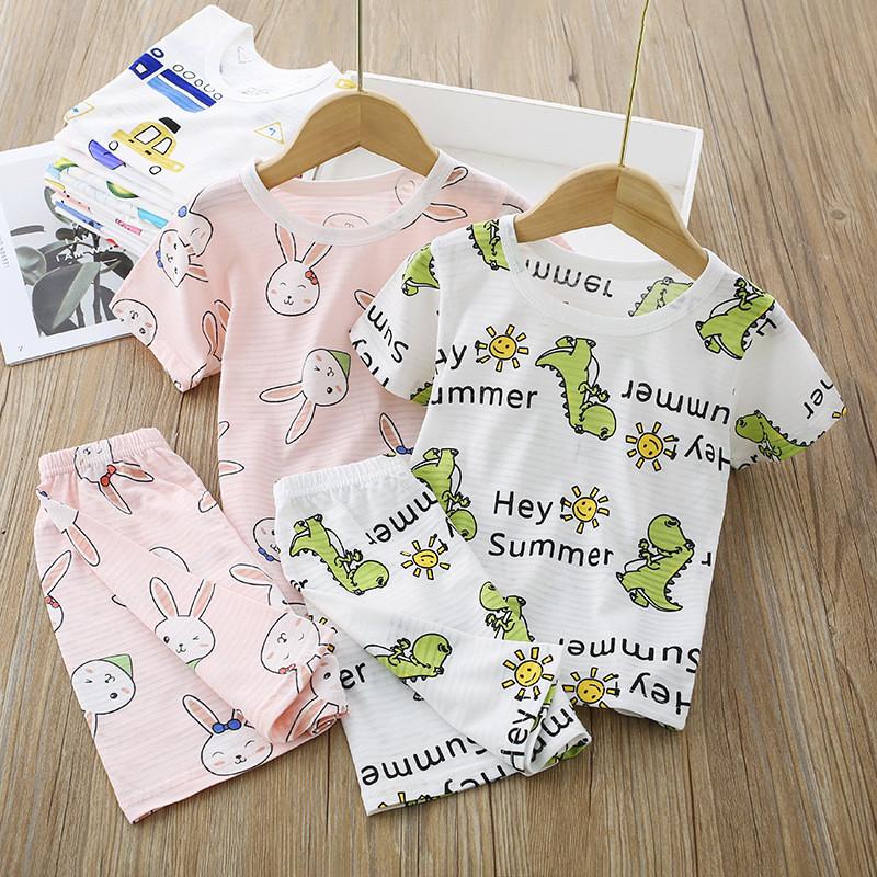 Grow Boy Rabbit Pattern Pajamas Sets - PrettyKid