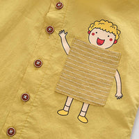 Toddler Boy Pocket T-shirt & Striped Shorts Wholesale Children's Clothing - PrettyKid