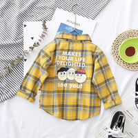 Cartoon Design Plaid Shirt for Children Boy - PrettyKid