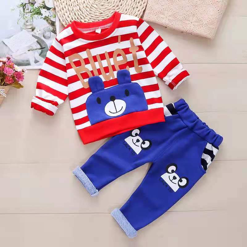 2-piece Bear Pattern Sweatshirt & Pants for Toddler Boy Wholesale Children's Clothing - PrettyKid