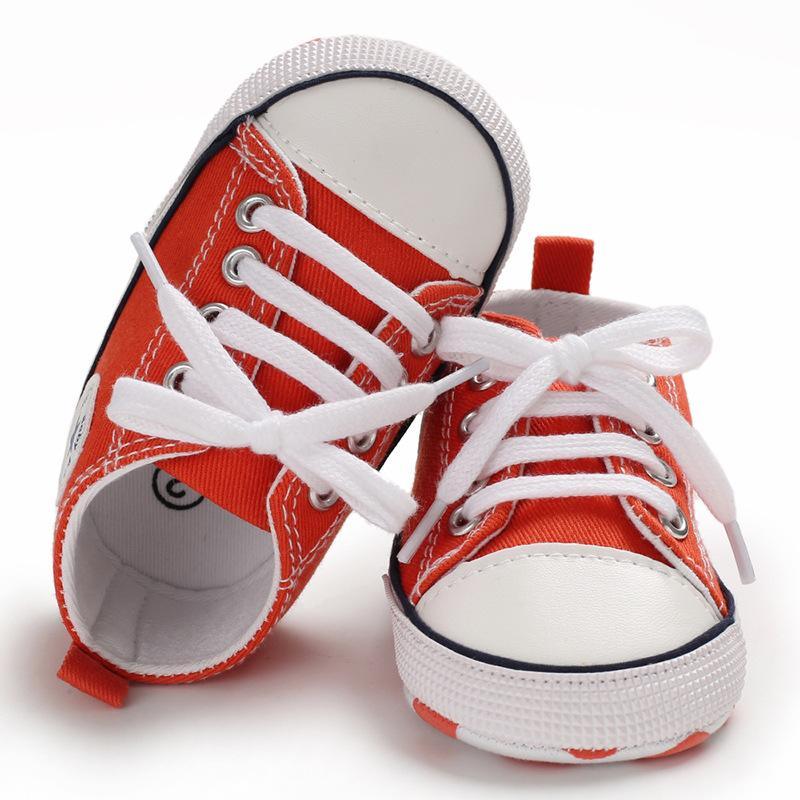 Baby/Toddler 's Orange Dotted Canvas Shoes Children's clothing wholesale - PrettyKid