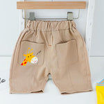 Toddler Boy Letter Print T-shirt & Crocodile Leather Shorts - PrettyKid
