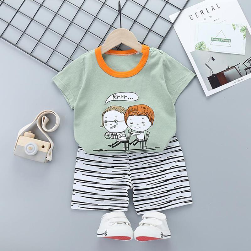 2pcs Cute Prints T-shirt and Pants No Shoes - PrettyKid