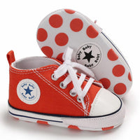 Baby/Toddler 's Orange Dotted Canvas Shoes Children's clothing wholesale - PrettyKid