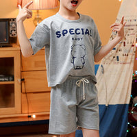 Grow Boy Bear Pattern T-shirt & Shorts - PrettyKid