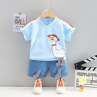 Toddler Boy Duck Print T-shirt & Shorts Wholesale Children's Clothing - PrettyKid