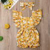 2-piece Ruffle Floral Printed Jumpsuit & Headband for Baby Girl - PrettyKid