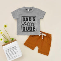 6months-3years Toddler Boy Sets Children's Clothing Boys Summer Suit Letter Print Short Sleeve T-shirt & Shorts Two Piece Set - PrettyKid