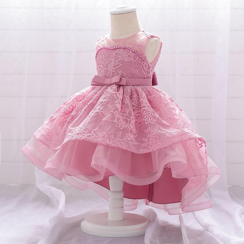 Baby Girl Lace Braided Sleeveless Layered Formal Dress - PrettyKid