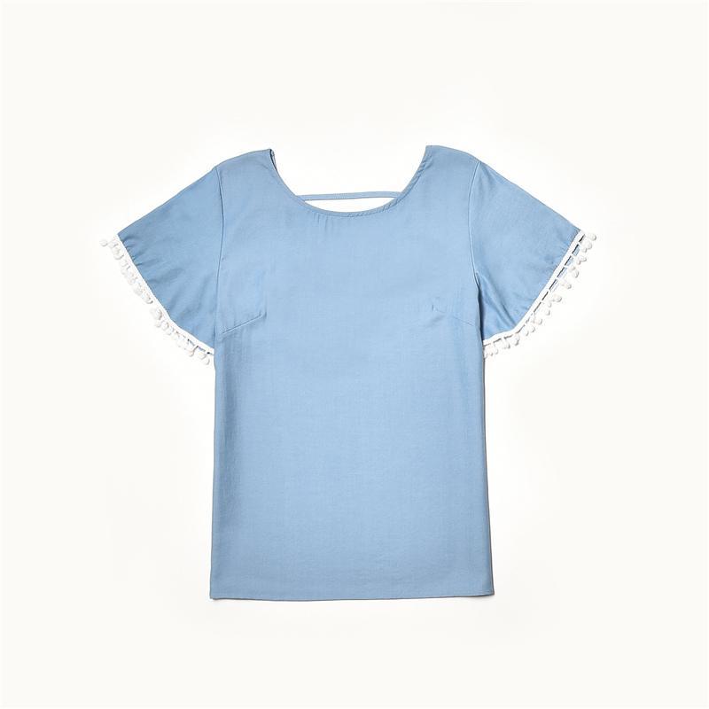 Lace Tassl T-shirt Mother Baby Clothes - PrettyKid