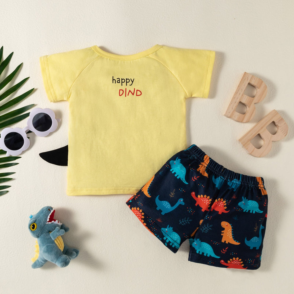6M-3Y Baby Boys Clothes Sets Dinosaur Print T-Shirts & Shorts Wholesale Baby Boutique Clothing - PrettyKid