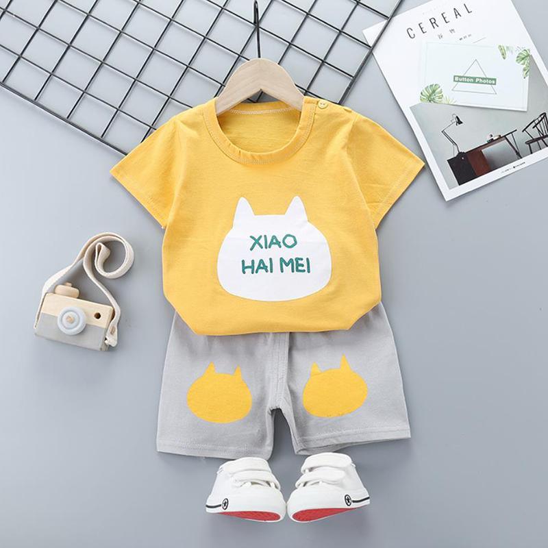 2pcs Cute Prints T-shirt and Pants No Shoes - PrettyKid