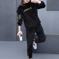 2-piece Letter Pattern Sweatshirts & Pants for Girl - PrettyKid