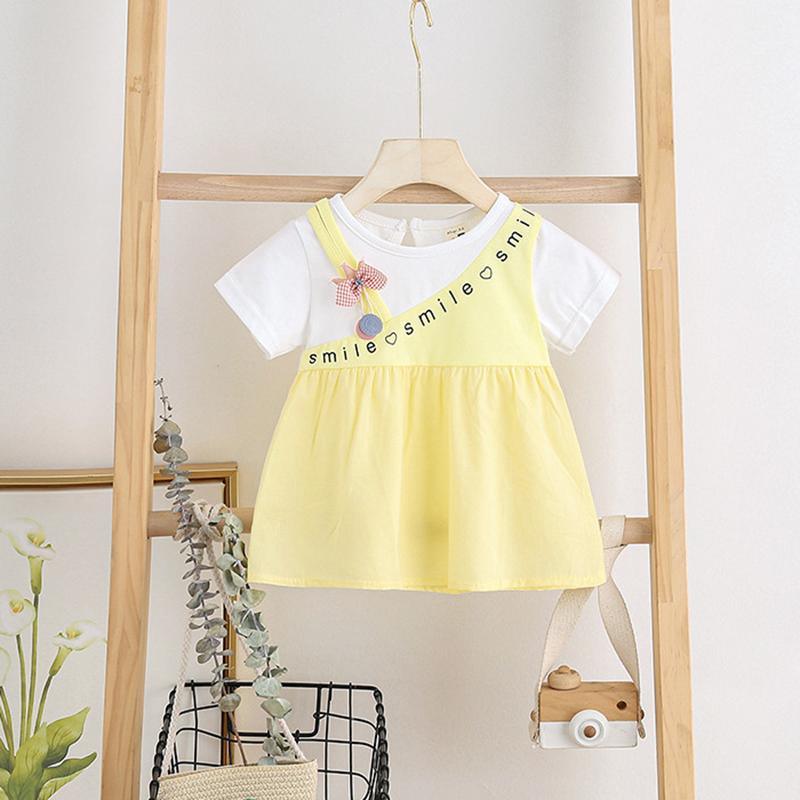 Fashion Color-block Vacation Dress Wholesale children's clothing - PrettyKid