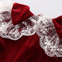 Solid Lace Lapel Collar Dress for Girl - PrettyKid