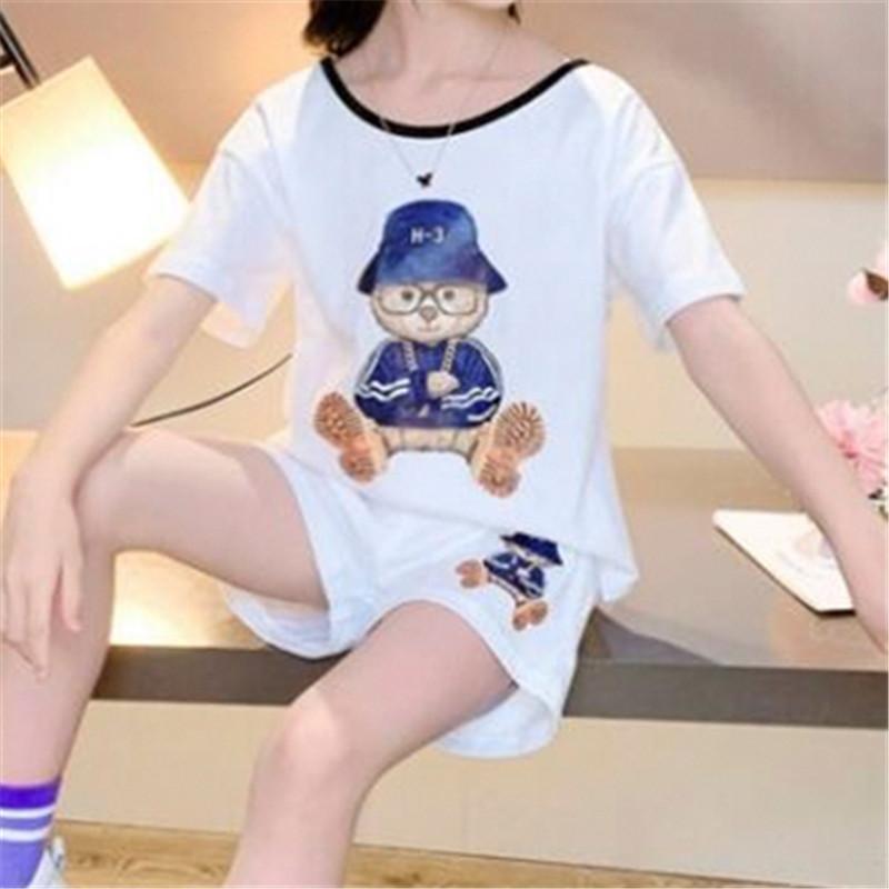 2-piece Cartoon Animal Pattern T-shirt and Shorts for Girl - PrettyKid