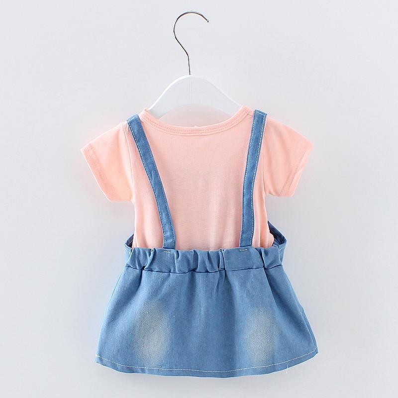 Cartoon Suspender Dress for Toddler Girl - PrettyKid