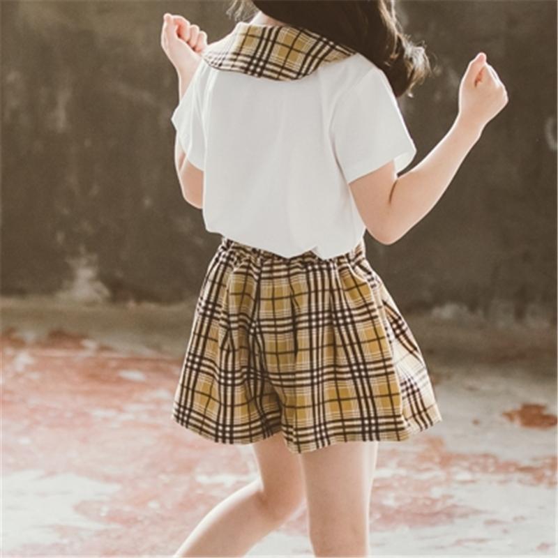 2-piece T-shirt & Plaid Shorts for Girl - PrettyKid