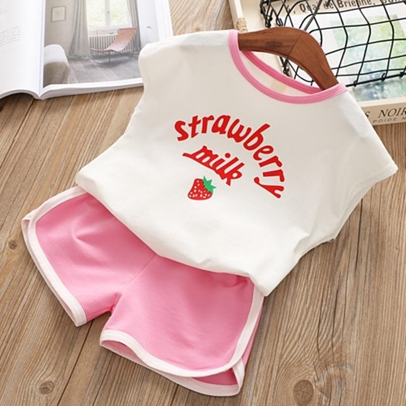 Grow Girl Strawberry Letter Top & Pink Shorts - PrettyKid