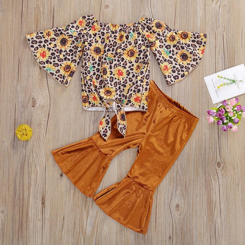 Fashion Leopard Ruffled Top and Pants Set - PrettyKid
