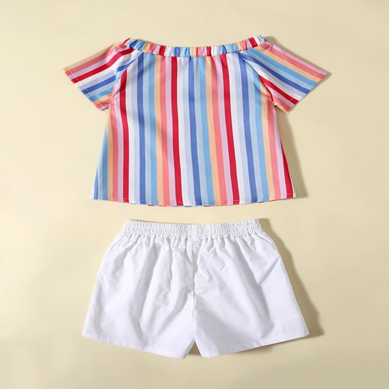 Grow Girl Color Stripes Top & Shorts - PrettyKid