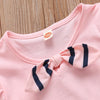Toddler Girl Striped Tie T-shirt Wholesale Children's Clothing - PrettyKid