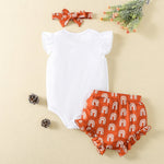 3 Piece Sets 3-18M Baby Girls Letter Print Bodysuit & Rainbow Shorts & Headband Wholesale Baby Clothes - PrettyKid