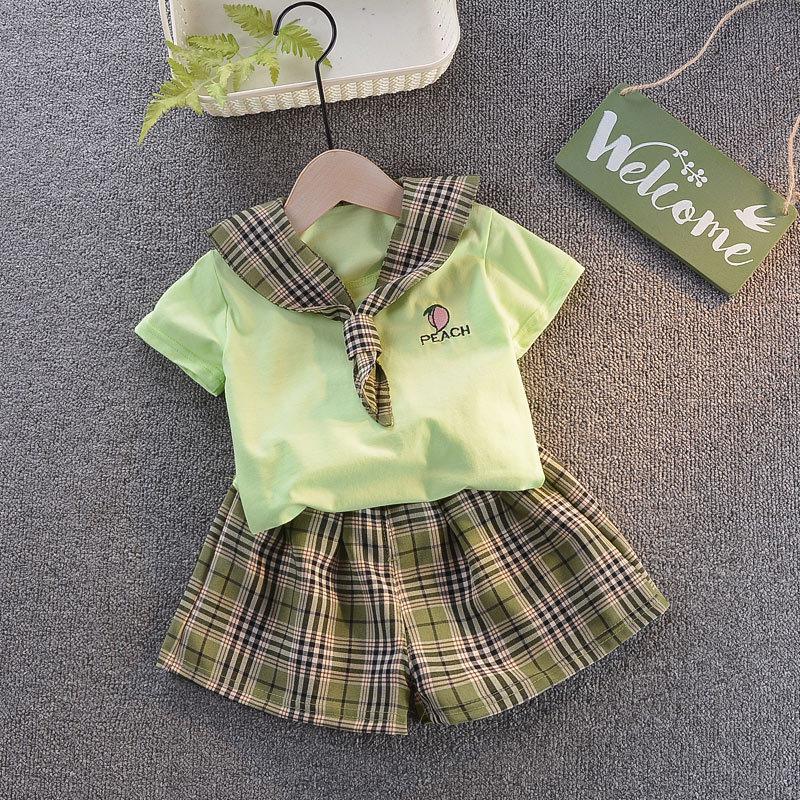 2-piece T-shirt & Plaid Pants for Toddler Girl - PrettyKid