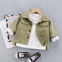 Solid Pocket Design Jacket for Children Boy - PrettyKid