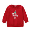 0-18M Christmas Letter Snowflake Print Long Sleeve Pullover Tops Baby Wholesale Clothing
