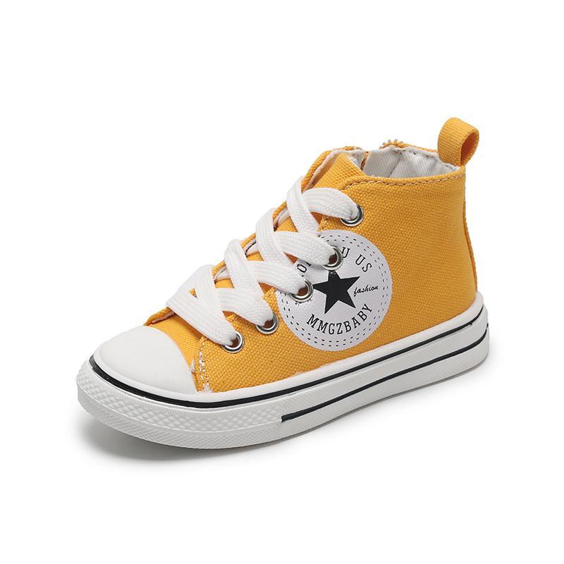 children's loungewear wholesale toddle girl Side zipper High top canvas shoes Wholesale - PrettyKid