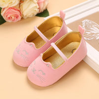 Baby Girl Cartoon Cat Pattern Elastic Band Shoes - PrettyKid