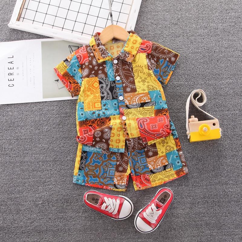 Toddler Boy Boho Shirt Suit Children's Clothing - PrettyKid