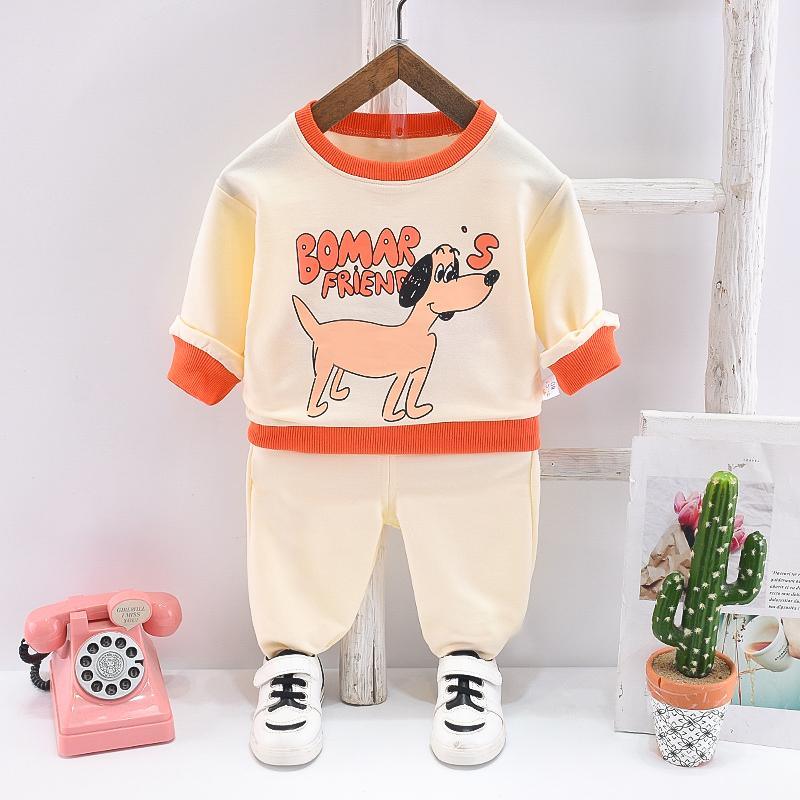 infant hoodies wholesale Toddler Girl Dog Pattern Long Sleeve Top & Pants - PrettyKid