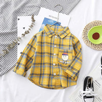 Cartoon Design Plaid Shirt for Children Boy - PrettyKid