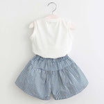 2-8Y Toddler Girls 2 Piece Set Tank Top & Plaid Shorts Wholesale Little Girl Clothing - PrettyKid