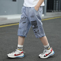 Kid Boy Letter Graffiti Denim Pants 2/3 - PrettyKid