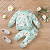 Baby Girl Sweet Floral Print Cotton Long Sleeve Suit - PrettyKid